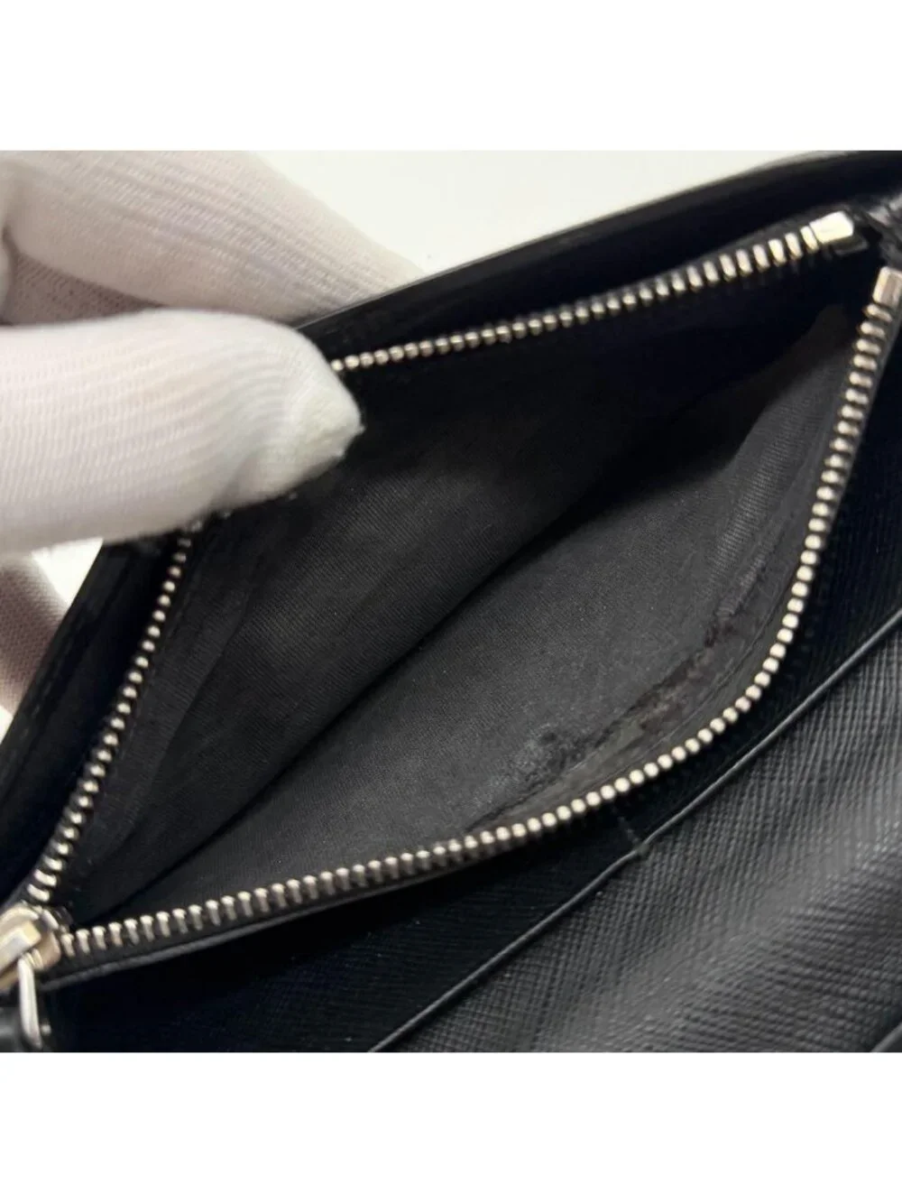 Prada Saffiano Wallet Triangle Logo